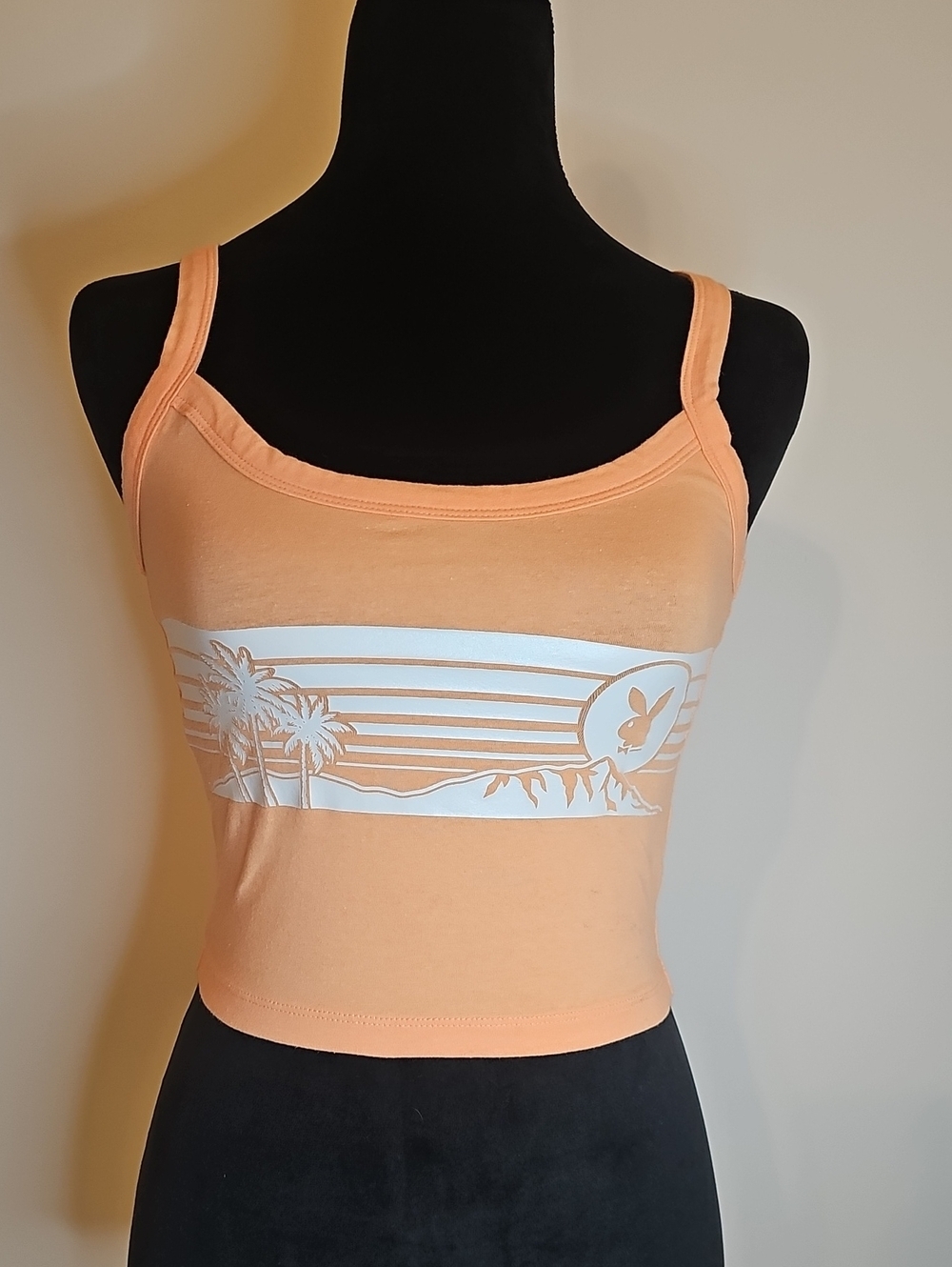 PLAYBOY By PacSun Neon Orane Graphic Crop Top - Women